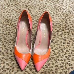 Kurt Geiger Two-Tone Pink and Orange Pointed-Toe Pumps